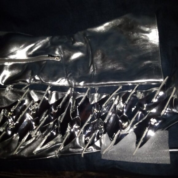 AZALEA WANG " PERFECT STORM " SILVER LIGHTNING BOLT DETAIL BOOT(BRAND NEW !!!!!! - Picture 6 of 7